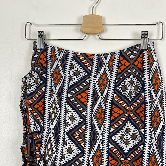 Lysse Womens S Native Print Skirts Elastic Waist Ruched side 2 Layered Pull-On - Picture 10 of 12